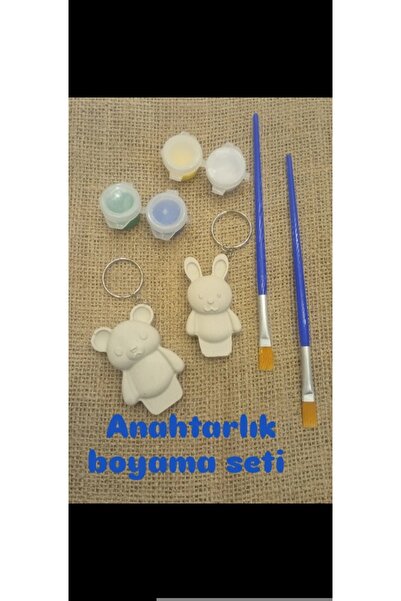 Nympha Ayıcık Çift Anahtarlık Boyama Etkinlik Seti | Anaokulu ve Doğum Günü E...