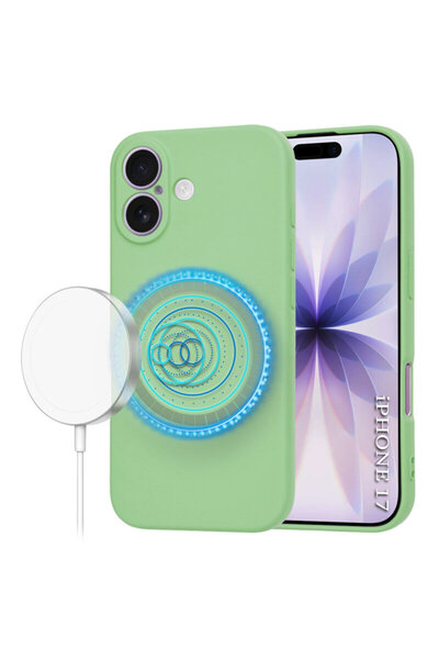 Techsuit Θήκη SoftFlex MagSafe από σιλικόνη για iPhone 17, ανοιχτό πράσινο