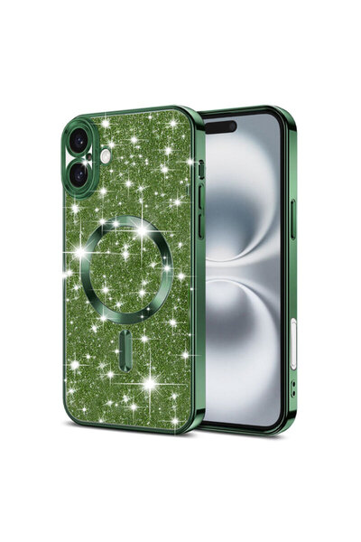 Techsuit Premium iPhone 16 Plus Luxury Glitter MagSafe, Πράσινο