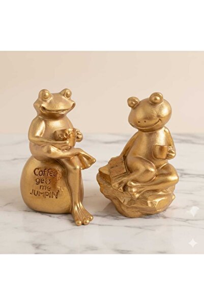 Handmade 2'li Coffee Gets Me Jumpin Frog (Kurbağa)Set