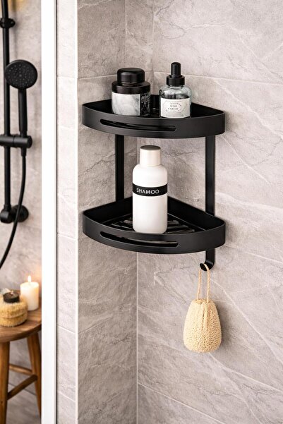 VİVA Banyo Köşe Rafı İkili Paslanmaz Çelik