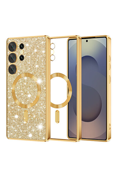 Techsuit Θήκη Premium Samsung Galaxy S25 Ultra Luxury Glitter MagSafe, χρυσή