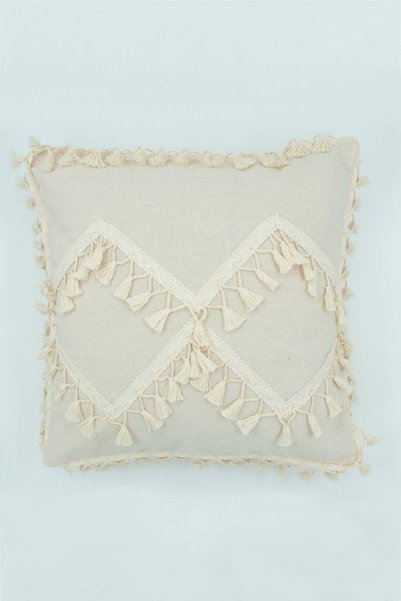 Onerose Home Special Design Single Linen Cream Throw Pillow Cover with Cross ...