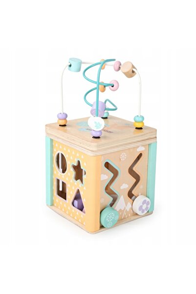 Domino toys CUB SENZORIAL EDUCAȚIONAL MONTESORII 5 în 1 PASTELIC