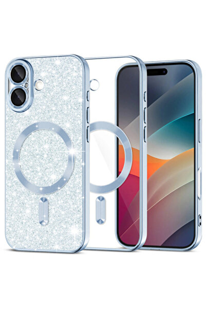 Techsuit Carcasă MagSafe de lux cu sclipici pentru iPhone 17, albastră