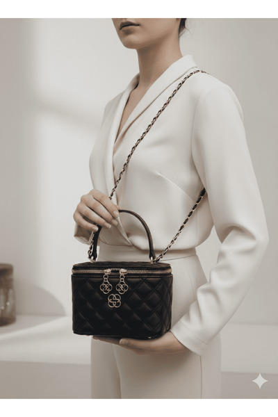 Merci Bag Örgü Zincirli Kapitone Kutu Çanta