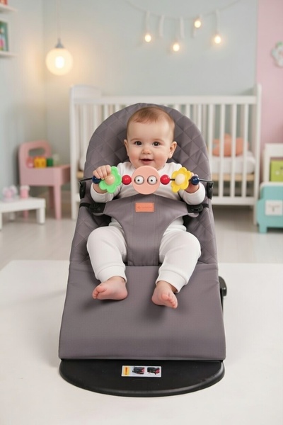 PURE & GLOW HOME Premium Cotton Üç Kademeli Sallanan Ana Kucağı Gri