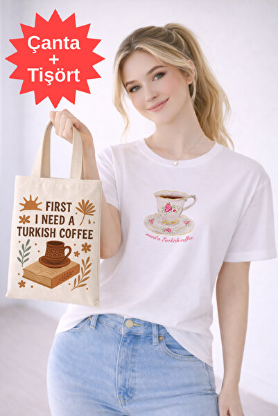 FANA Printed Cloth Book Bag & Patterned White T-Shirt Set – Stylish and Comfo...