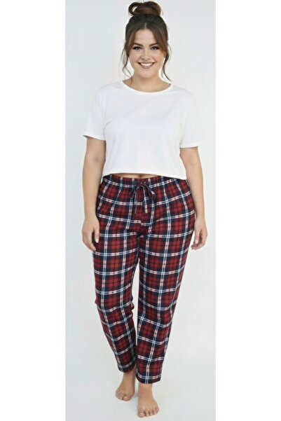 noend بنطلون بيجامة نسائي منقوش كبير الحجم من الجلد السويدي المخملي بخصر مطاط...