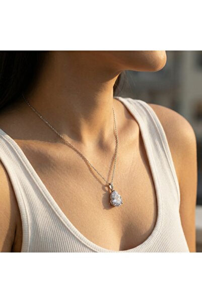 AccessoriesCınCık 316L Steel Anti-Tarnish Women's Necklace |   Silver Color B...