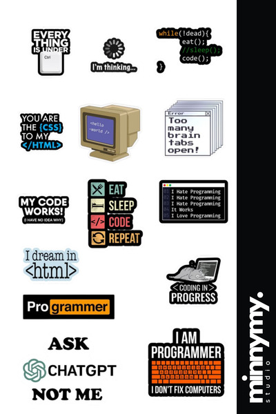 Minnymy Developer Collection Vintage Sticker, Çıkartma, Ajanda, Günlük, Planl...