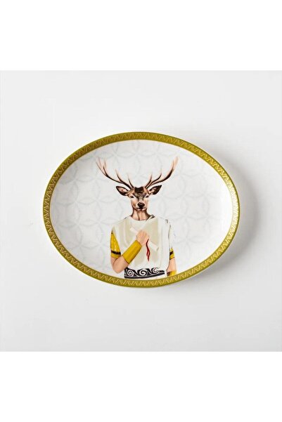 VITELLI DUBAI DEER Roman 21 Cm Porcelain Boat Plate