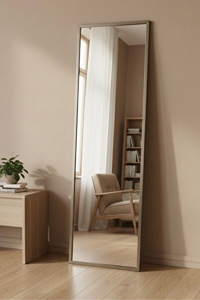 Ahzen Cam Modern Tasarım Alüminyum Çerçeveli Boy Aynası 100x30