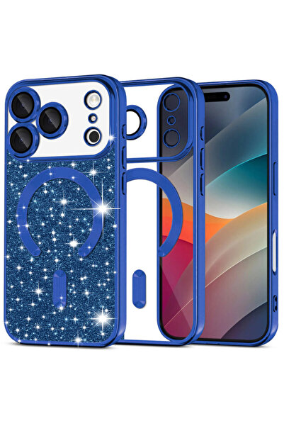 Techsuit Luxury Glitter MagSafe Case for iPhone 17 Pro, Blue