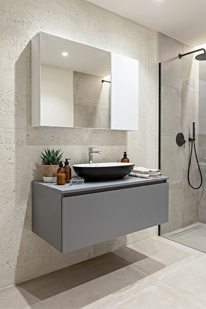 BAGAX WHITE Aynalı Banyo Dolabı Üst Modül Modern Tasarım