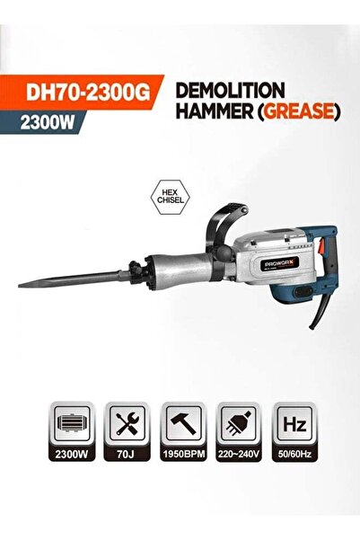 PROWORX DH70 2300W Demolition Hammer 70J Heavy Duty Electric Concrete Breaker...