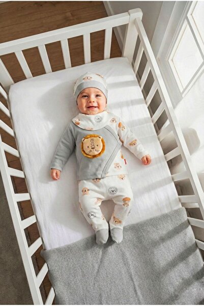 yukobaby bebeğiniz için en doğalı Bebek Aslanlı Oyuncaklı %100 Pamuk 5'li Yen...