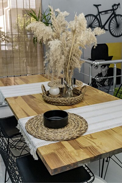Onerose Home Raw Lace Knitted 2-PIECE Runner Table Cloth 35 x 80