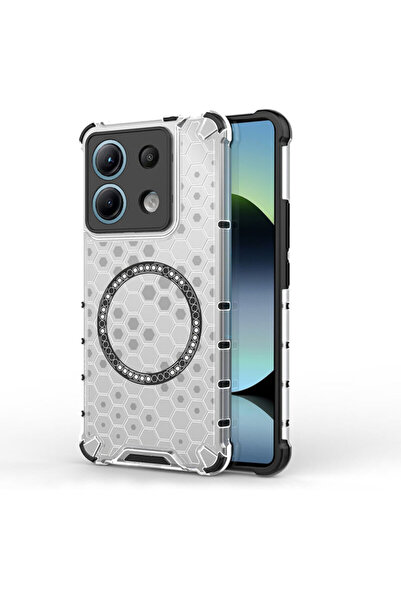 Techsuit Διαφανής θήκη για Xiaomi Redmi Note 14S HoneyComb Shield MagSafe, Λευκή