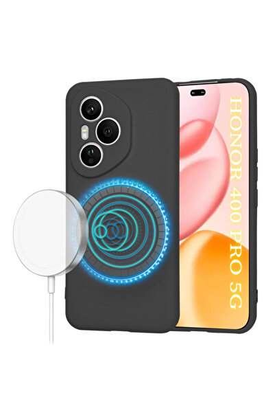 Techsuit Θήκη σιλικόνης Honor 400 Pro SoftFlex MagSafe, μαύρη