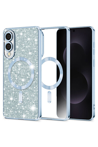 Techsuit Θήκη Premium Samsung Galaxy S25 Edge Luxury Glitter MagSafe, μπλε