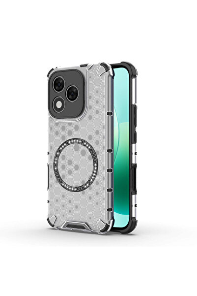 Techsuit Διαφανής θήκη Honor 400 Lite HoneyComb Shield MagSafe, Λευκή