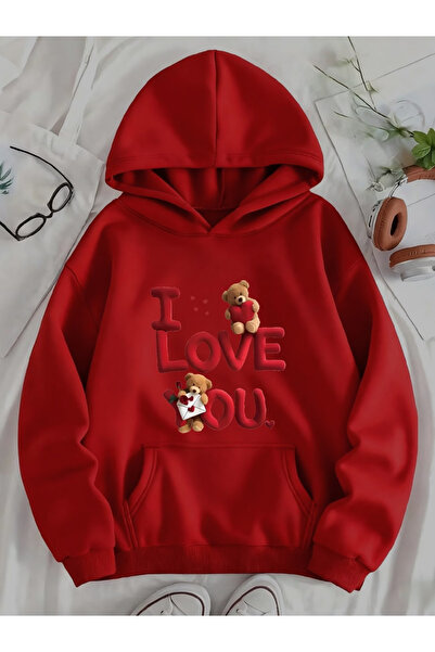 Rayan & Hoor Style Love You Printed Unisex Oversize/Casual Cut Basic Thick/Fl...