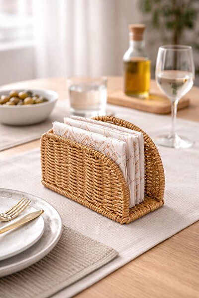 NEWNOW Rattan Oval Wicker Napkin Holder - Oval