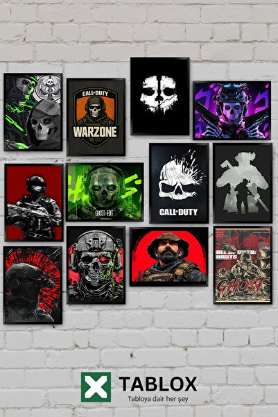 TABLOX Set de pictură decorativă MDF pentru perete, 12 piese, Call of Duty Mo...
