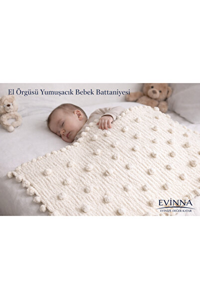 EVİNNA El Örgüsü Pofidik Bebek Battaniyesi