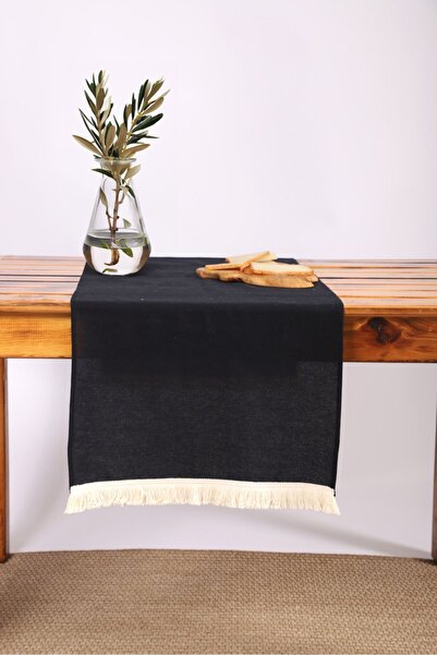 Onerose Home Premium Linen Black Tufted Runner Table Cloth(45 x 150)