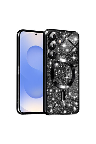 Techsuit Πολυτελής θήκη Samsung Galaxy S25 Luxury Glitter MagSafe, μαύρη