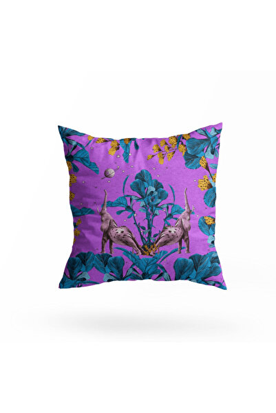 VITELLI DUBAI غطاء وسادة زينة بتصميم فيل أرجواني من أرض العجائب