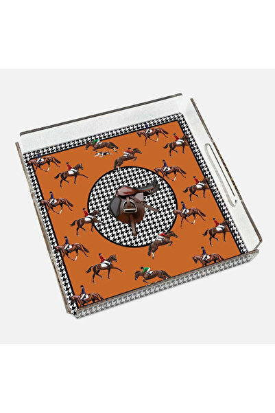 VITELLI DUBAI Equestrian Orange 40x40 Acrylic Tray