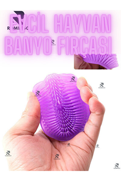 Romingo Soft Silicone Cat Dog Bathing Washing Brush Massage Effective Practic...