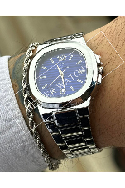 Show Time Stainless Steel Men's Wristwatch (with Bracelet as a Gift)