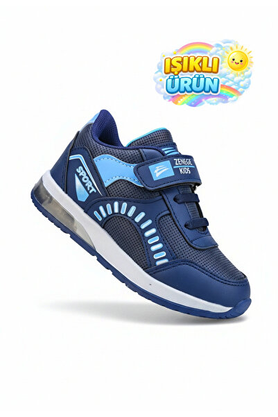 ZENEGE Işıklı Unisex Çocuk Spor Ayakkabı (Kız Erkek) Cırtlı Ortopedik