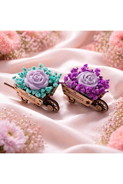 victiny Set 2 Mărțișoare florale ceara de soia pe suport mdf model roaba hand...