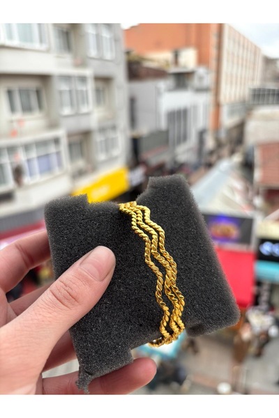 IŞILDAGOLD Burma Zikzak Ajda Bilezik 22 Ayar Altın Kaplama (3 ADET)