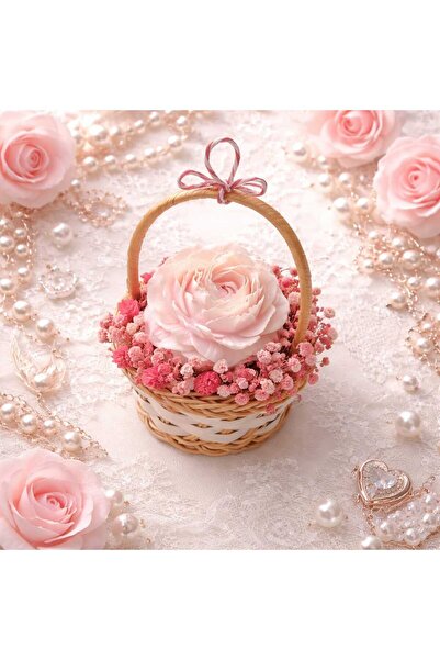 victiny Basket with wax plants and flowers Marțișor Floral