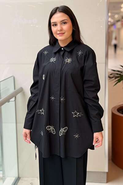 Ghisa Bead Embellished Pocket Detailed Shirt