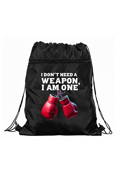 gampfa Im One Gloves Drawstring Zipper Backpack with 2 Compartments Durable a...