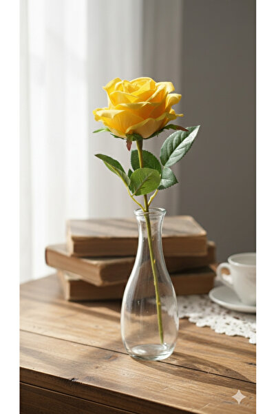 Şirin Tek Dal Yapay Gül - Dekoratif Hediyelik Çiçek