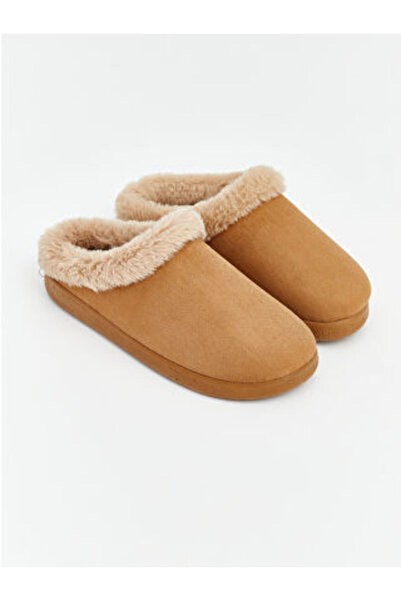 LC Waikiki Beige Suede Look Women's House Slippers