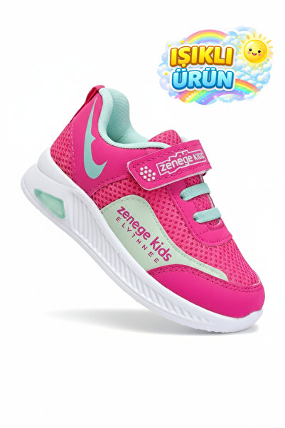 ZENEGE أحذية رياضية مضيئة للأطفال للجنسين (بنات وأولاد) مع شريط فيلكرو لتثبيت...