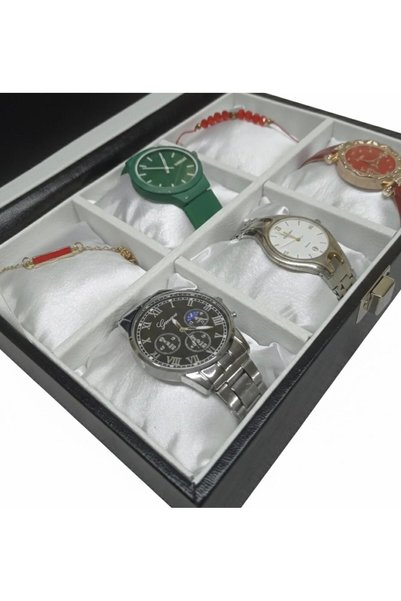 zyc Luxury 6-Digit Leather Covered Watch Storage Box Size (23X17X8.5)