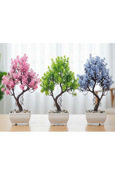 Flower Toys شجرة بونساي صناعية مزخرفة لتزيين سطح الطاولة، غصن ربيعي 30 سم