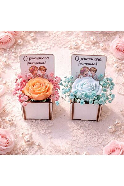 victiny Set of 2 Floral Mărțișoare made of soy wax and natural dried plants