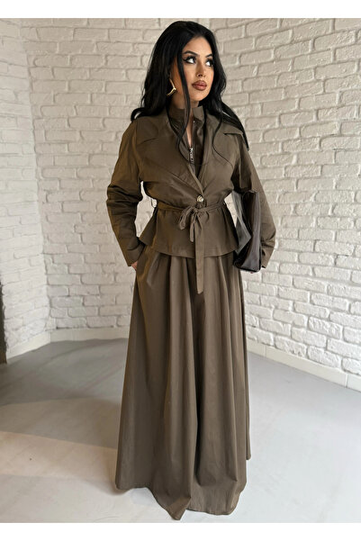 moneta boutique Women's Tencel Fabric Jacket and Zippered Dress Set