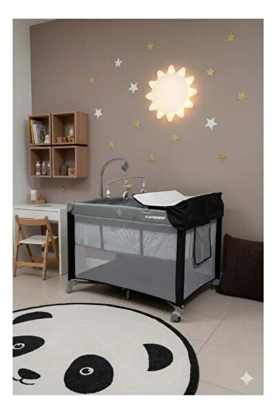 Fun Moment Children's playpen measuring 105 x 74 cm with changing mat and mos...